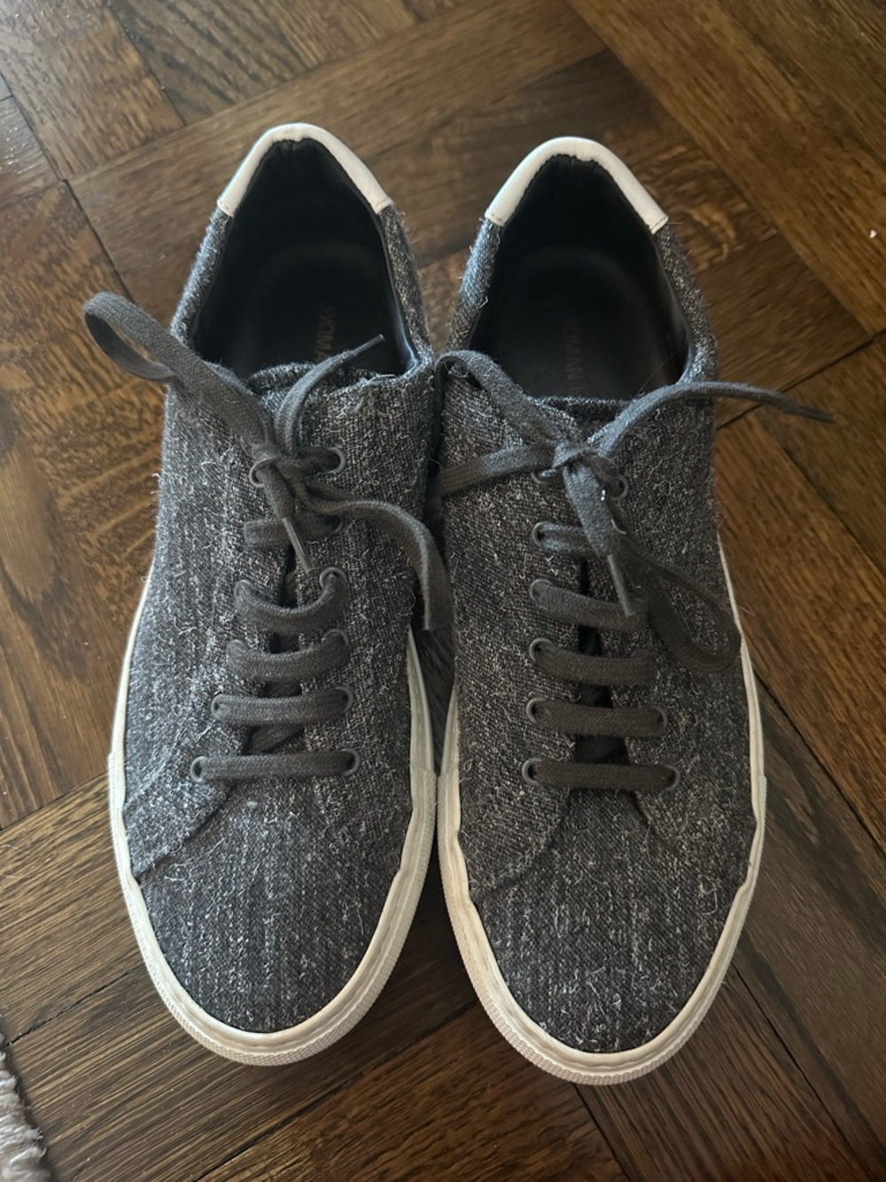 Common Projects Gray Knit Low-Top Sneakers with White Heel Tab